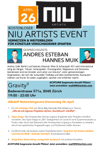 NIU Artists Networking Event (vernetzen und weiterbilden) NIU Artists Networking Event (vernetzen und weiterbilden)