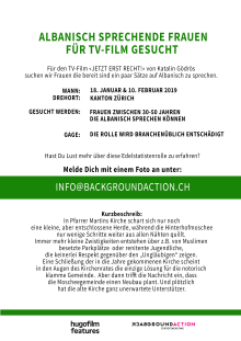 Albanisch sprechende Frauen für TV-Film gesucht! Albanisch sprechende Frauen für TV-Film gesucht!