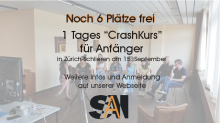CRASH KURS - 1-Tages Workshop für Anfänger am Samstag 15. Sept. CRASH KURS - 1-Tages Workshop für Anfänger am Samstag 15. Sept.