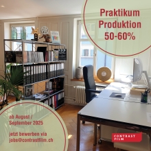 Praktikum Film- und TV-Produktion (50-60%) Praktikum Film- und TV-Produktion (50-60%)