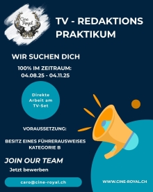 TV-Praktikum zu vergeben (w/m/d auf 100%) TV-Praktikum zu vergeben (w/m/d auf 100%)